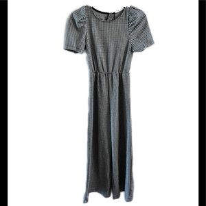 Zara plaid patterned jumpsuit white and black size 13-14